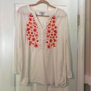 Indigo Mixed Media Long Sleeve Lightweight Shirt